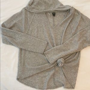 Waffle knit pullover